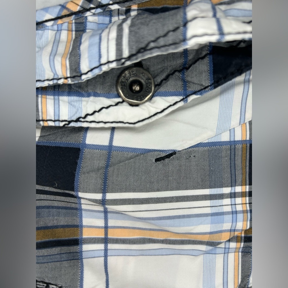 NWOT BKE Bellaire Athletic Fit Plaid Cargo Shorts Men’s 34x23 - Picture 12 of 15